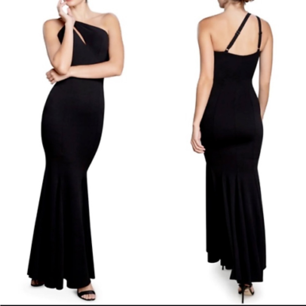 Dress The Population Ellis One-Shoulder Black Gown